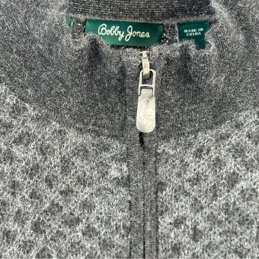 Bobby Jones Men’s Baby Alpaca Gray Quarter Zip Sweater Size XL
